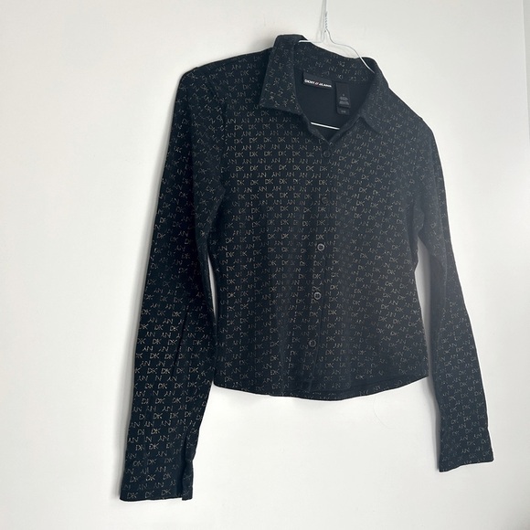 DK NY Logo Collared Long Sleeve Shirt - Picture 4 of 8